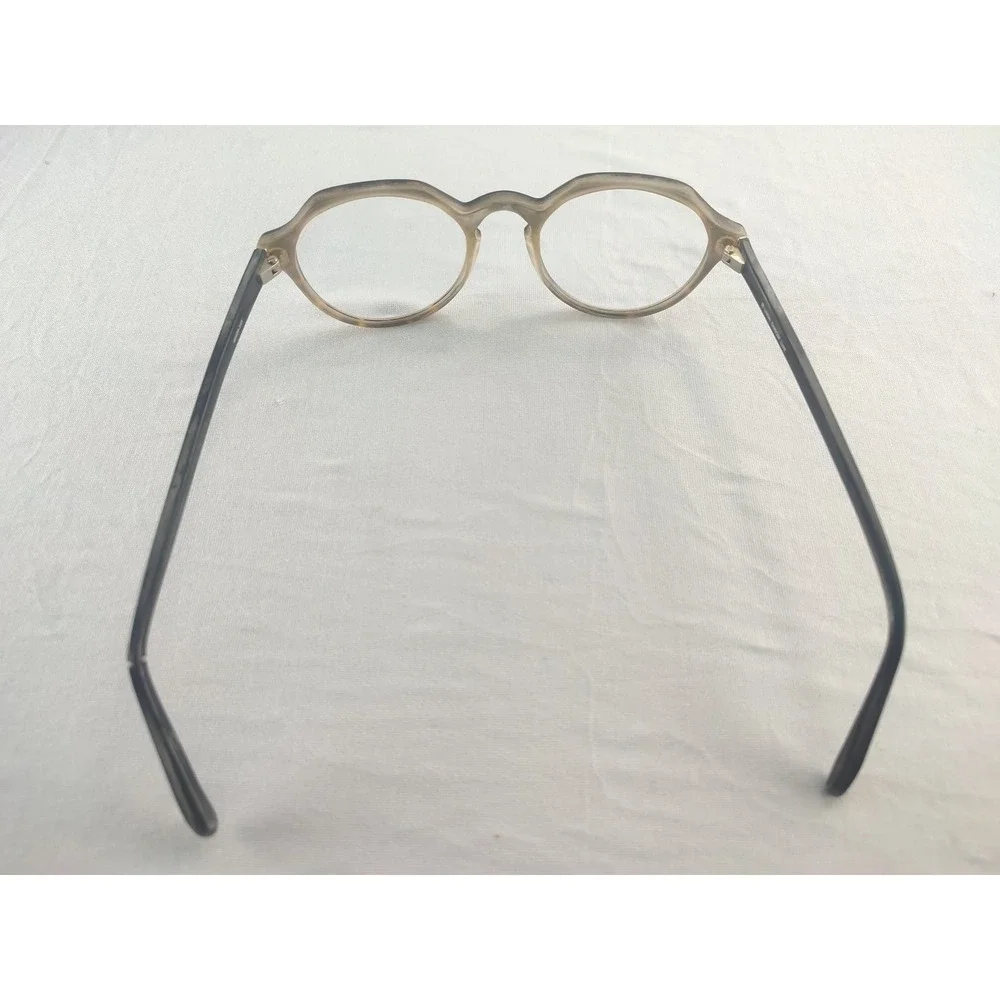 Linda Farrow Luxe Round Optical Eyeglass Frames 48-20-145 Gray Tortoise Acetate